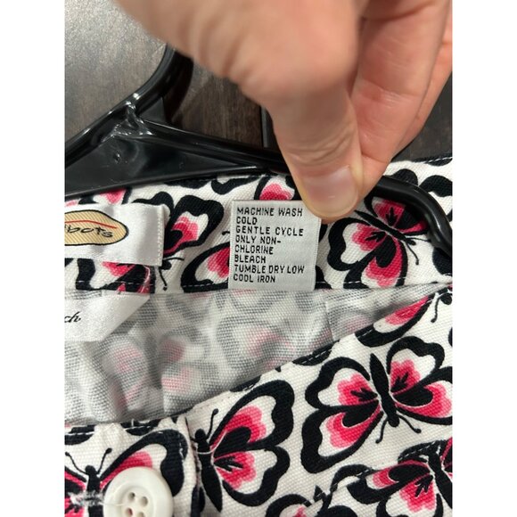 Talbots Womens Size 8 Stretch Ankle Pants With Butterfly Print - Picture 6 of 8